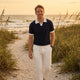 Herren Kurzarm Strickpoloshirt mit Struktur