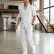Herren Leinen-Mix Set: Camp-Collar Hemd & Hose